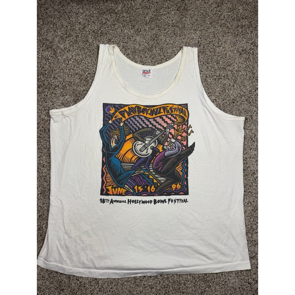 Vtg 1996 Playboy Jazz Festival Tank Top XL  Single Stitch Anvil 90s